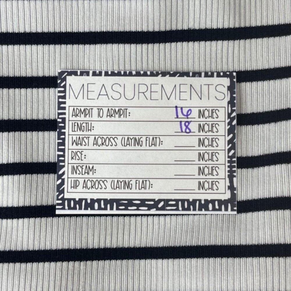 UNBRANDED | Women's Ribbed Blue and White Striped Knot Cropped Top | Size L - Picture 6 of 7